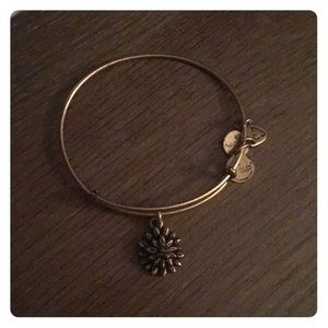 Alex and Ani water lily bangle in gold